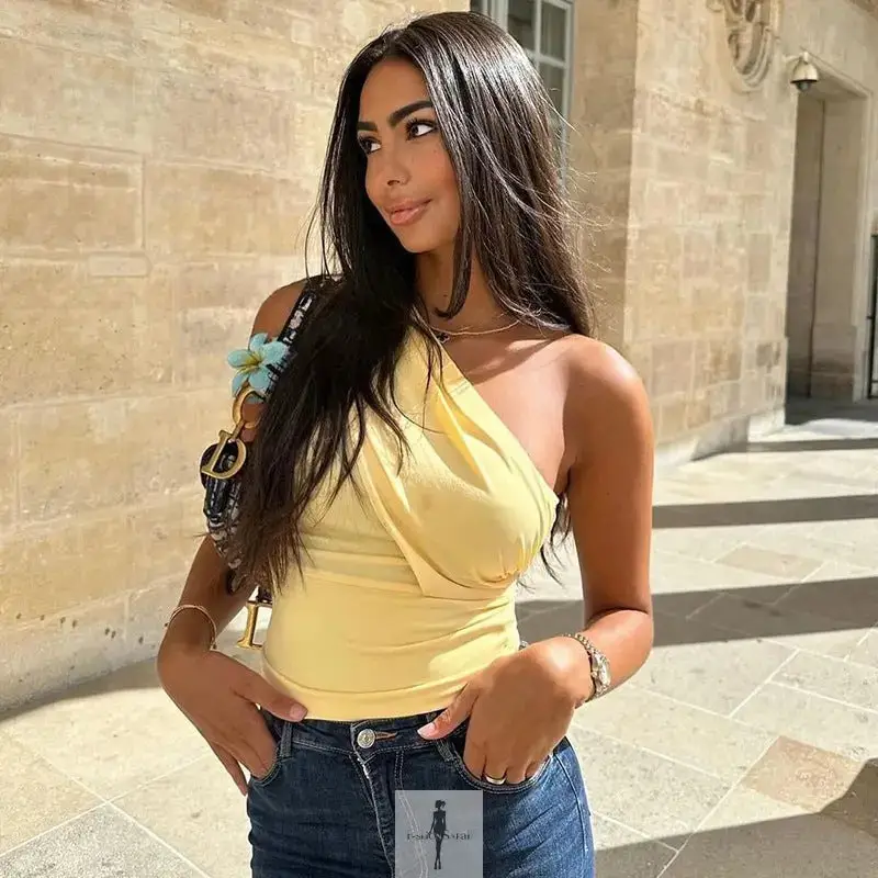 Summer One Shoulder Crop Top