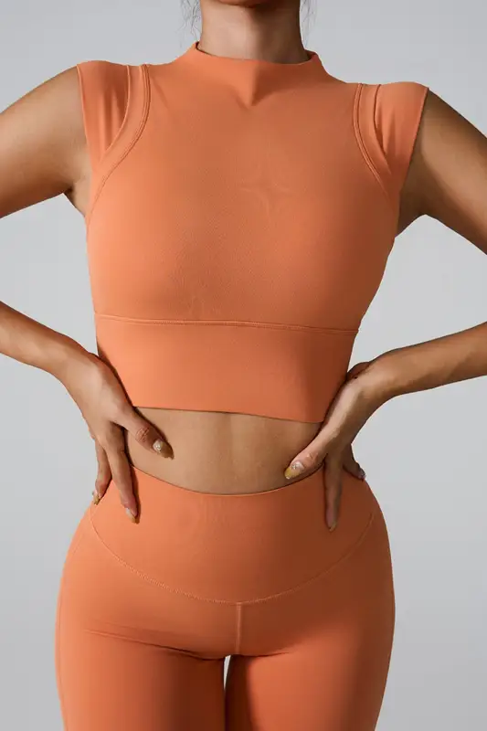 Women Mock Neck Active Tank Top