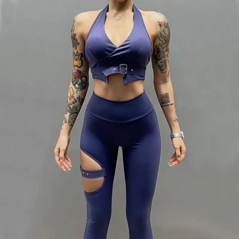 Butt Lift Elastic Leggings with Belt Design