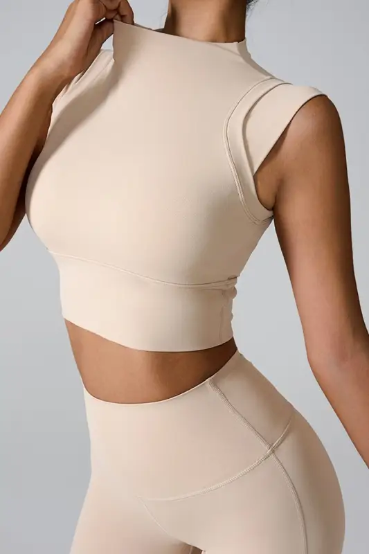 Women Mock Neck Active Tank Top