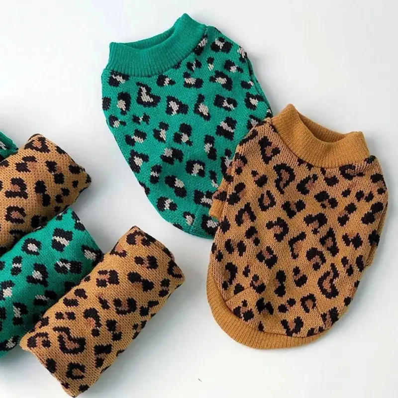 Leopard Knitted Puppy Wool Top