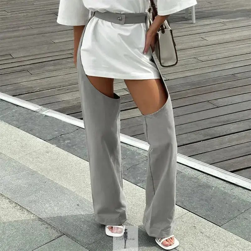 Trendy Street Designer High-waisted Loose Pants