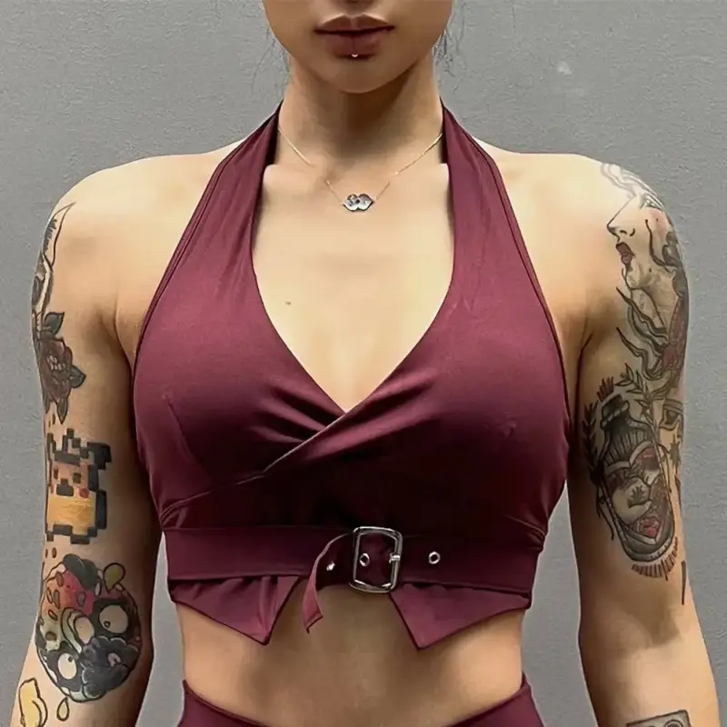 Butt Lift Elastic Leggings with Belt Design