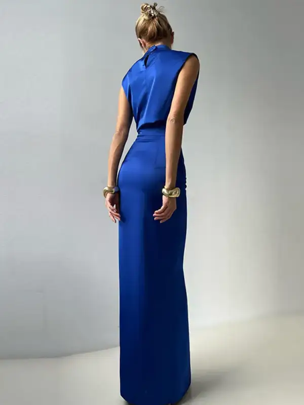 Elegant Crop Top with Long Split Skirt