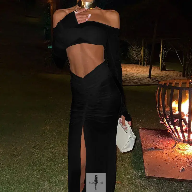 Mesh Skirt Set Strapless Crop Top