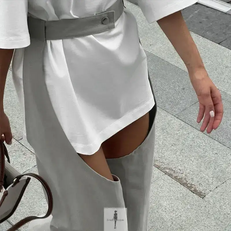 Trendy Street Designer High-waisted Loose Pants