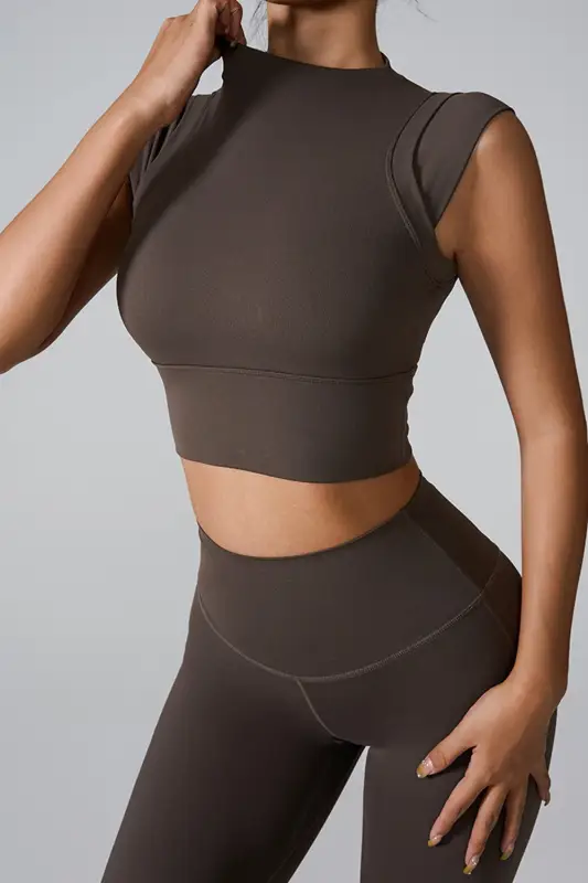 Women Mock Neck Active Tank Top