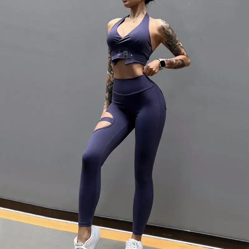 Butt Lift Elastic Leggings with Belt Design