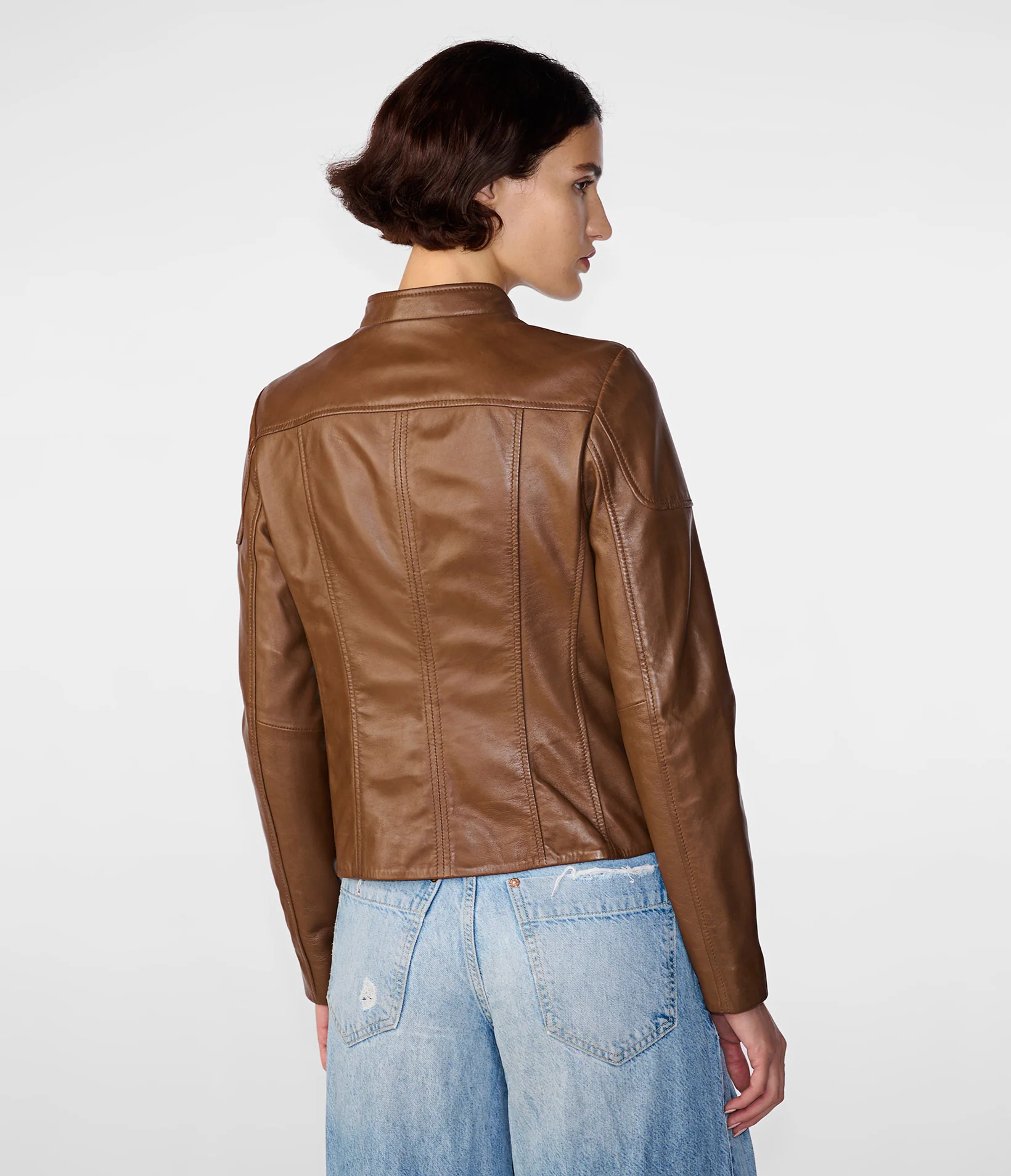 Caitlin Scuba Leather Jacket