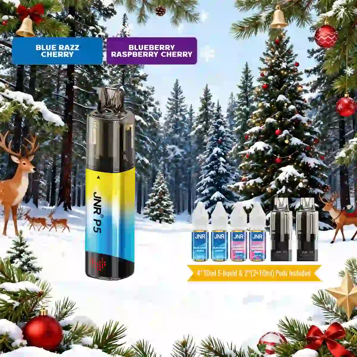 Blue Razz Cherry | JNR Vape P5 GlassRock 100K Puffs Kit - Refillable & Replaceable Pod Vape