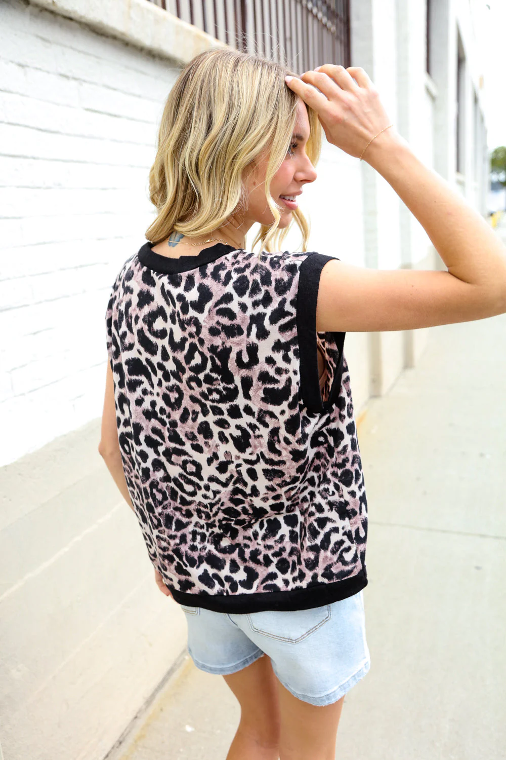 Be Bold Dolman Short Sleeve Leopard Print Knit Top (Open Pack)