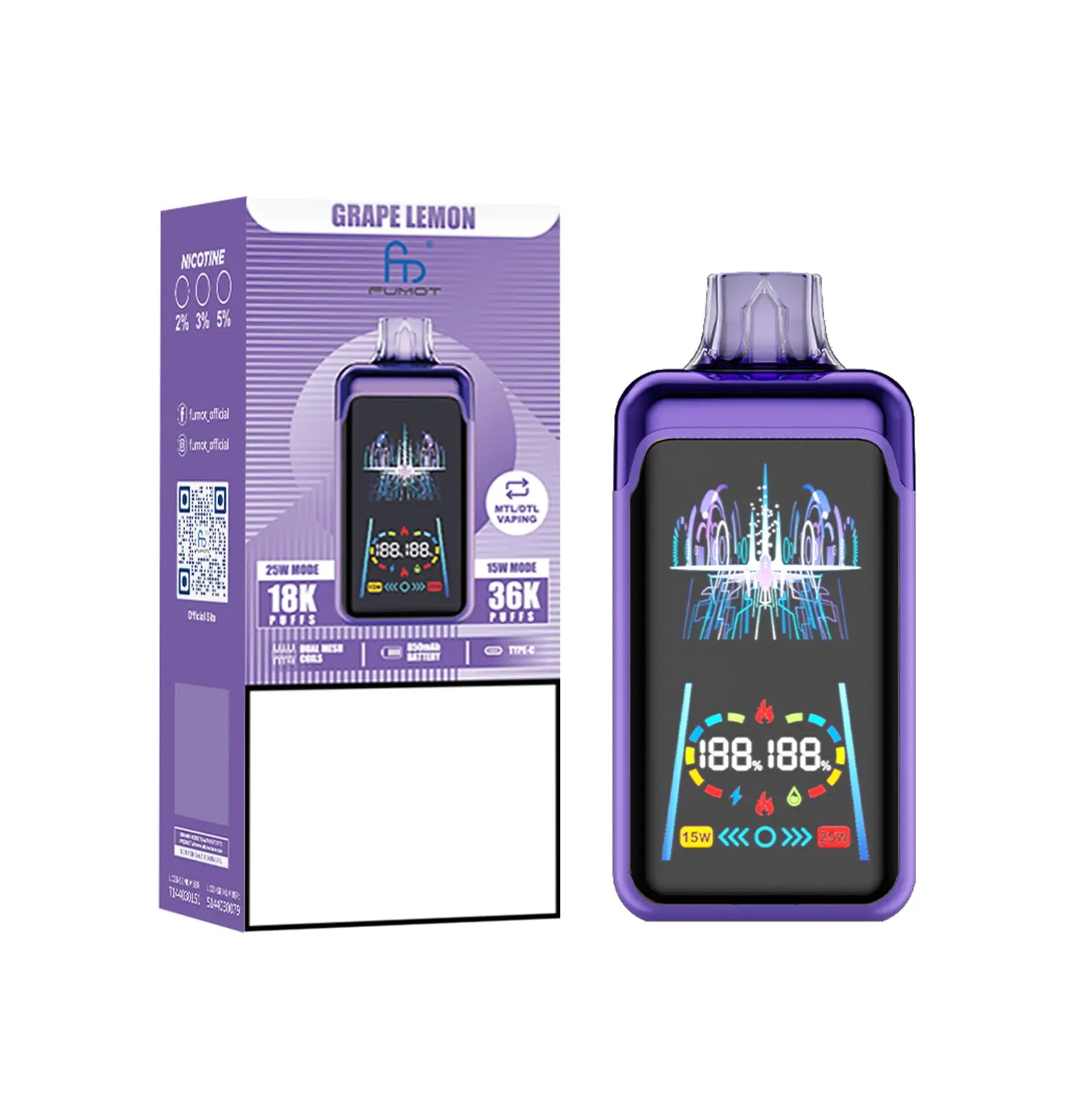 Fumot Phantom Box Adjustable-power Disposable Vape - (1 Vape)