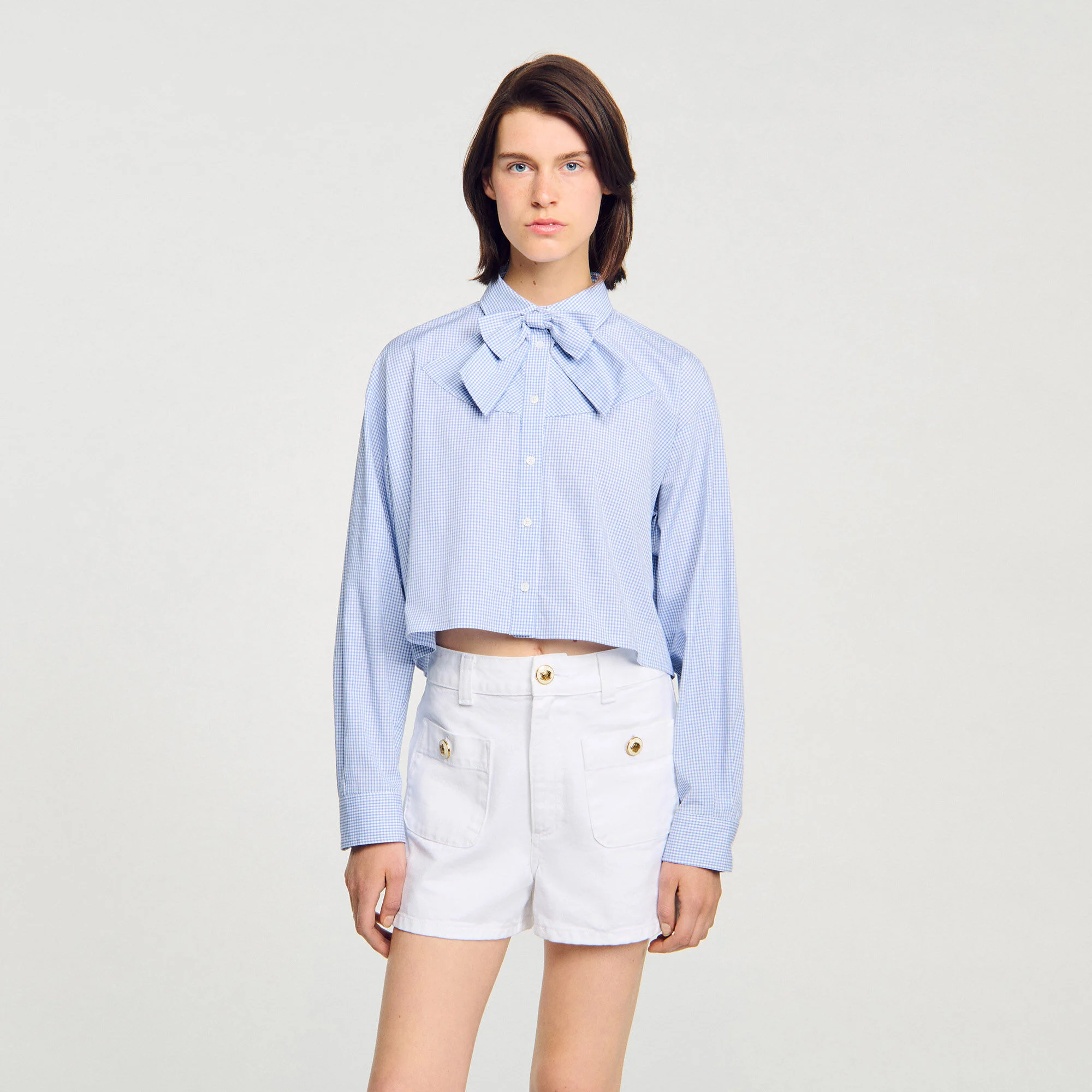 Chemise à col nœud