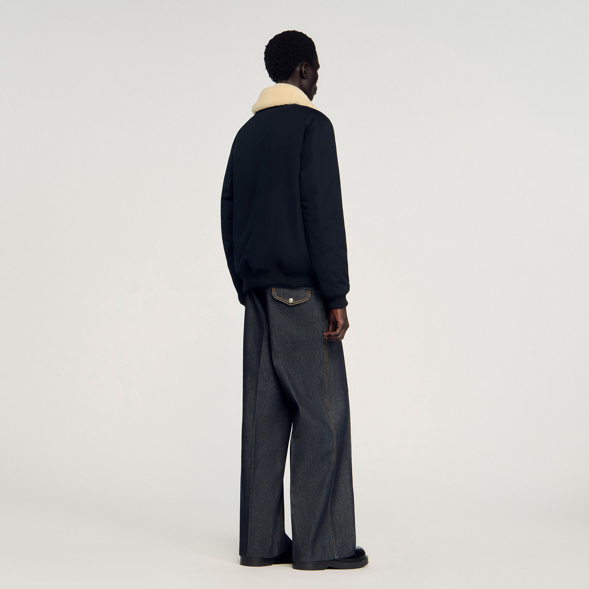 Blouson aviateur à col mouton