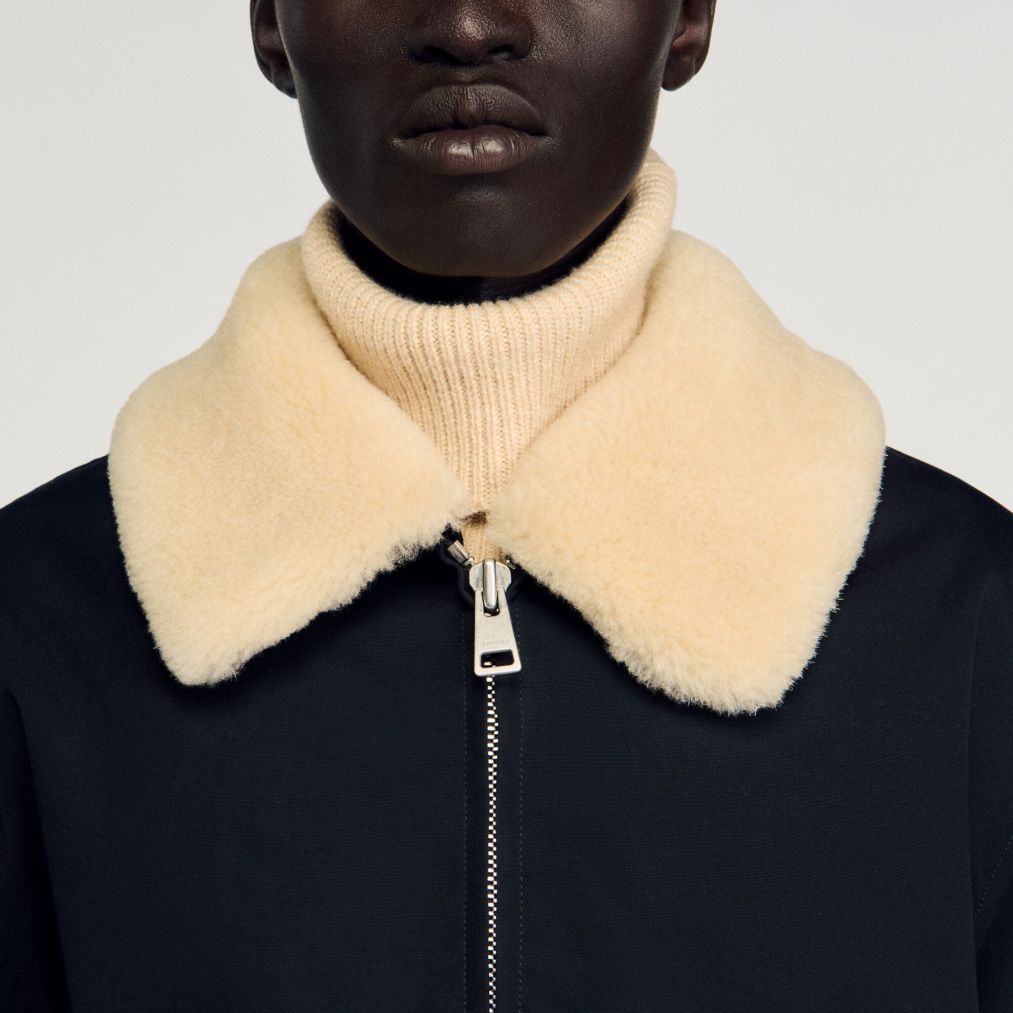 Blouson aviateur à col mouton