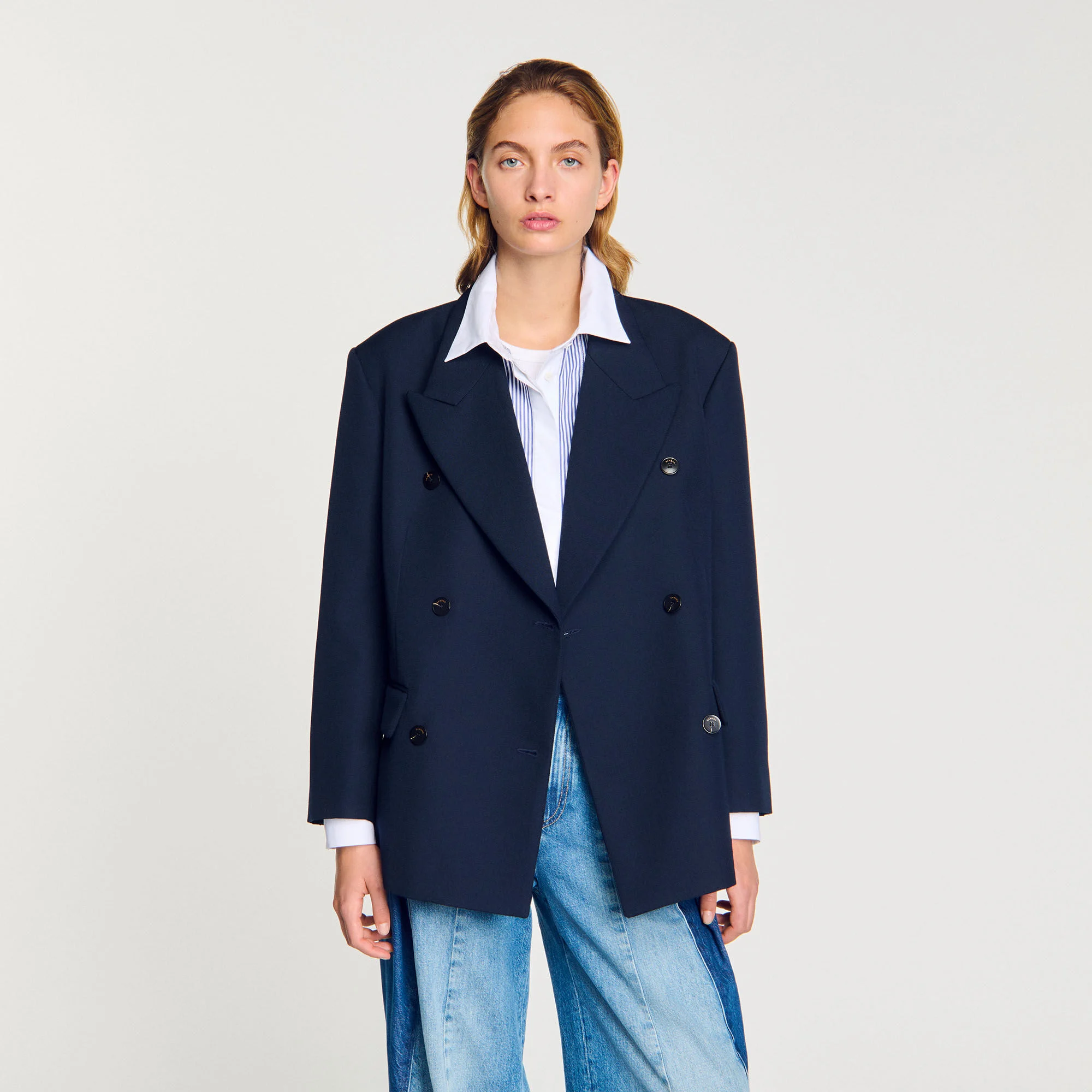 Veste de costume en laine mélangée