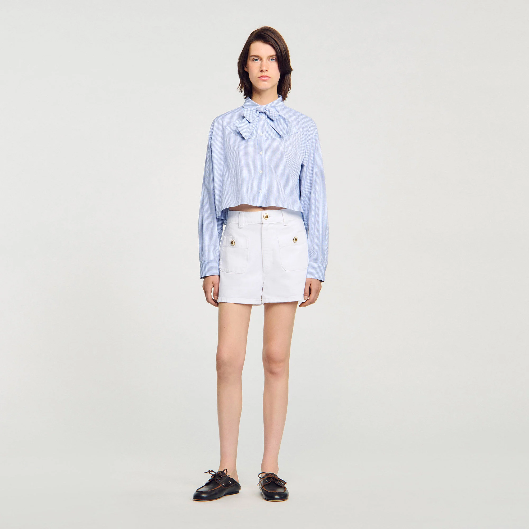 Chemise à col nœud
