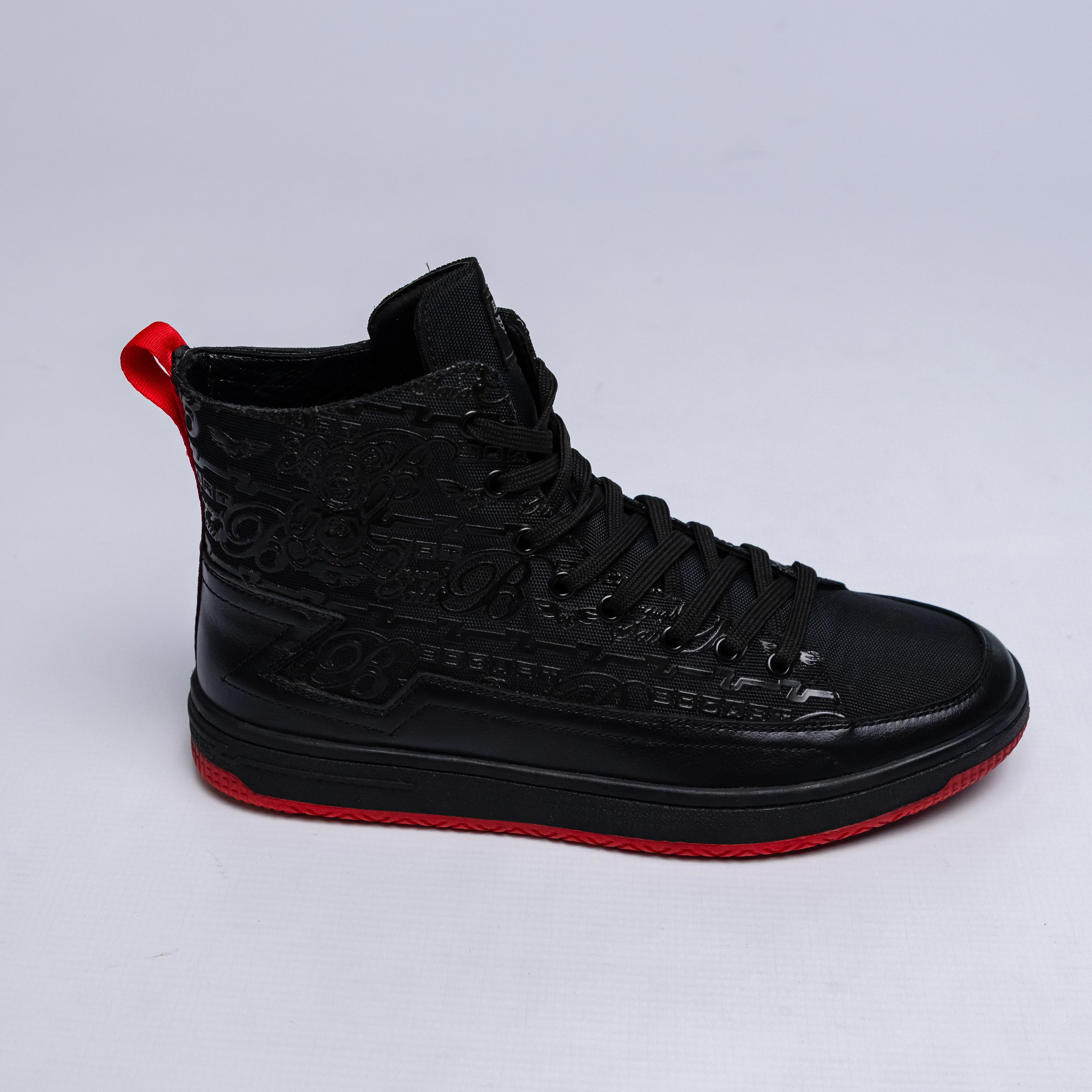 Bogart Original High-Top Sneakers – Black & Red Edition