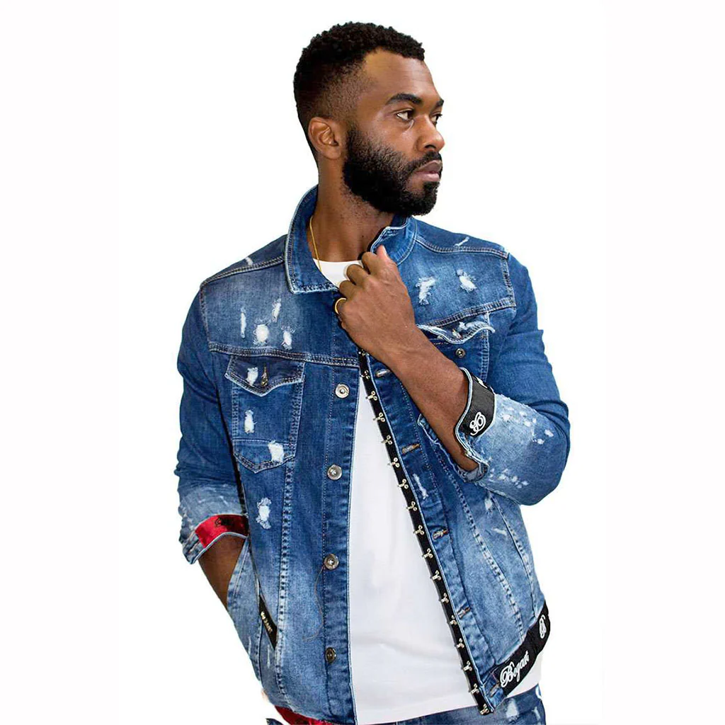 Bogart Man Torn Denim Jacket