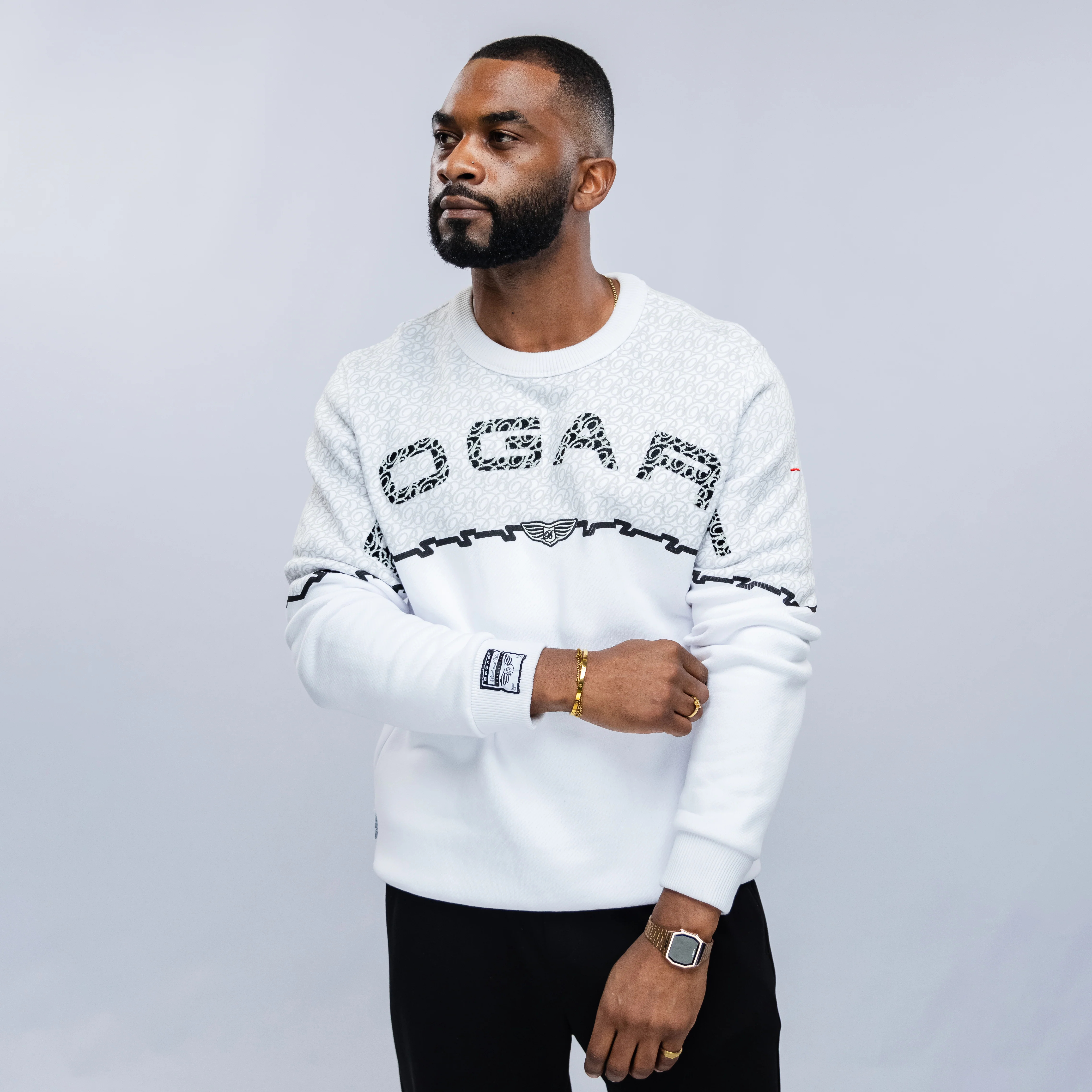 Monochrome Textured Knit Sweater