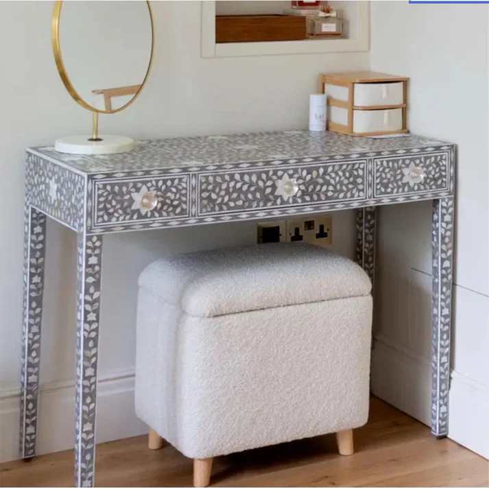Boucle Dressing Table Stool