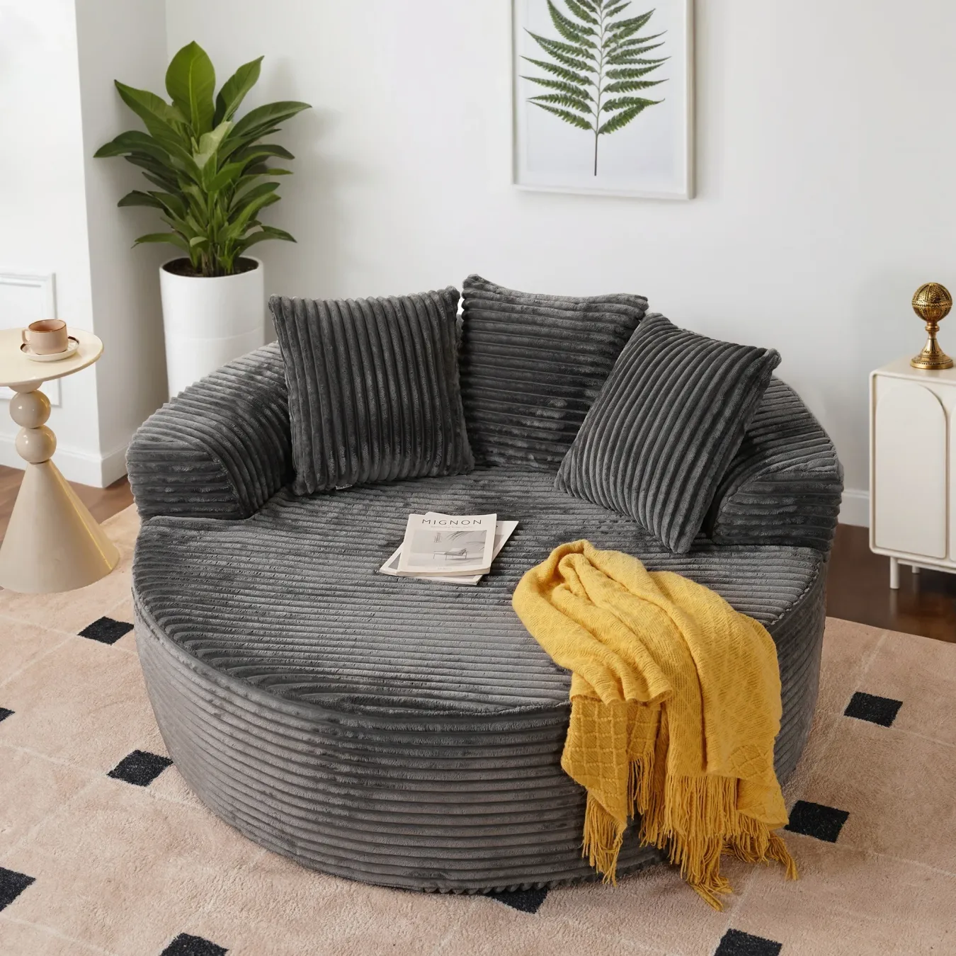 Plush Velvet O-Shaped Sofa Lounge