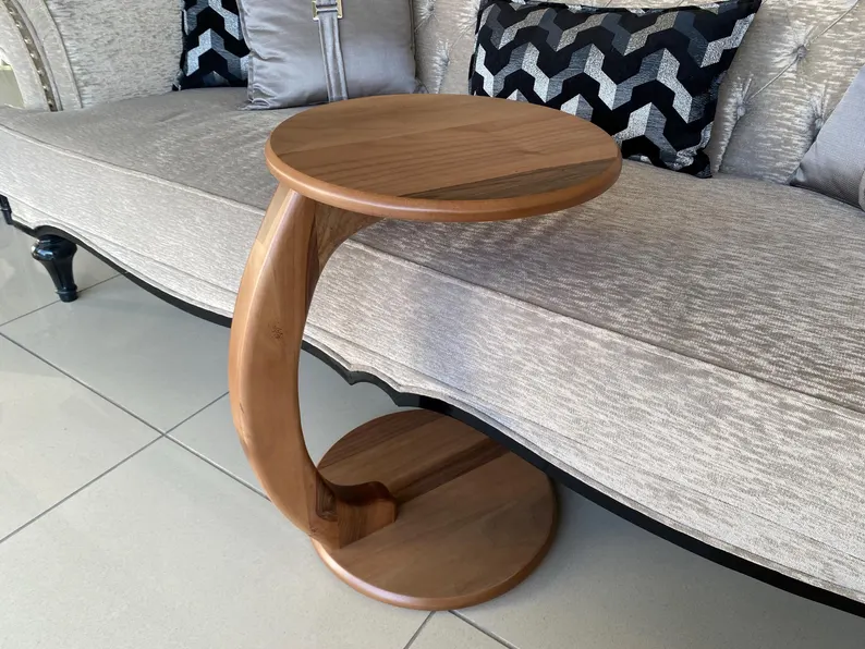 Round C-shaped side table