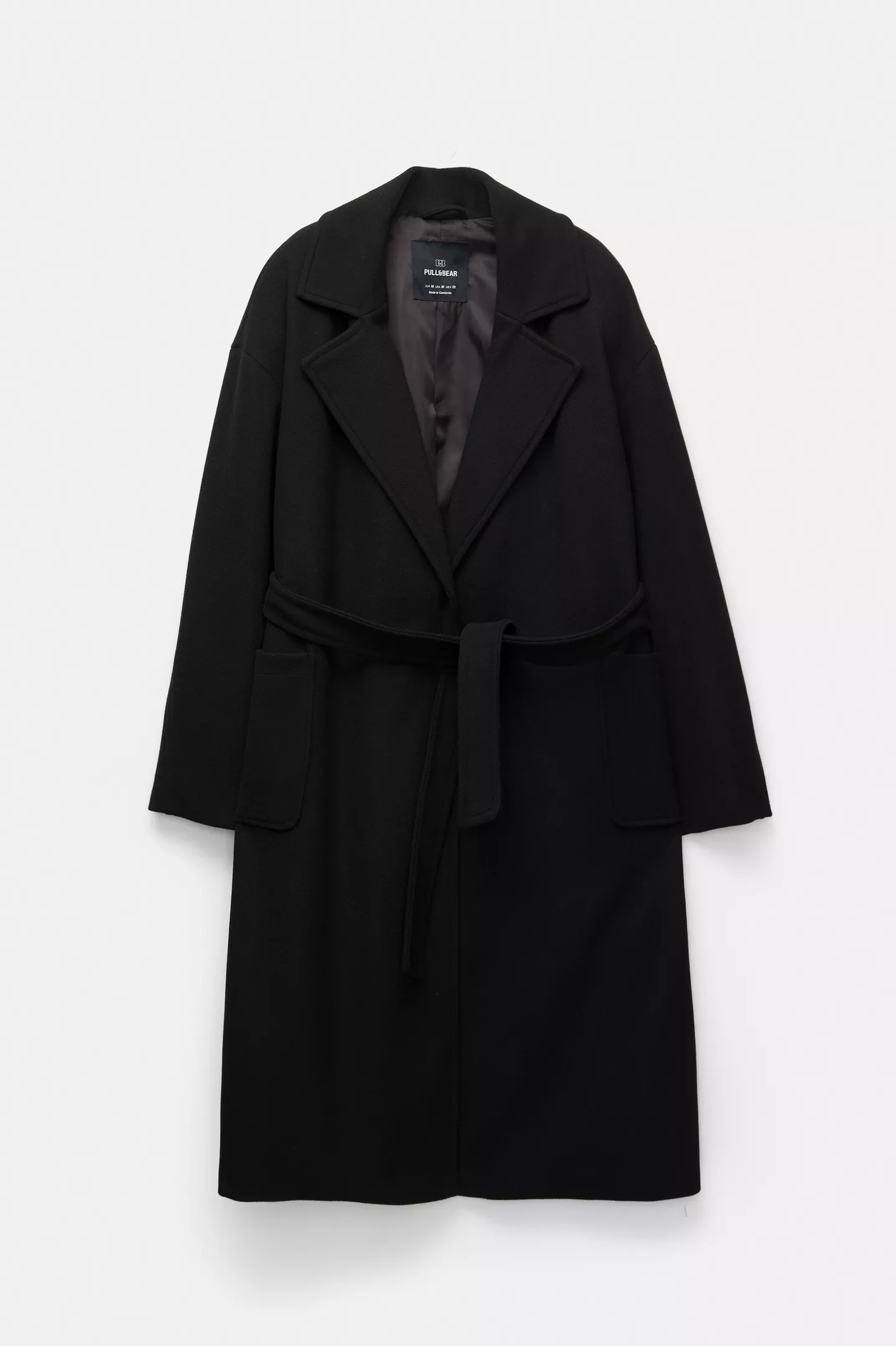 Long felt coat with belt