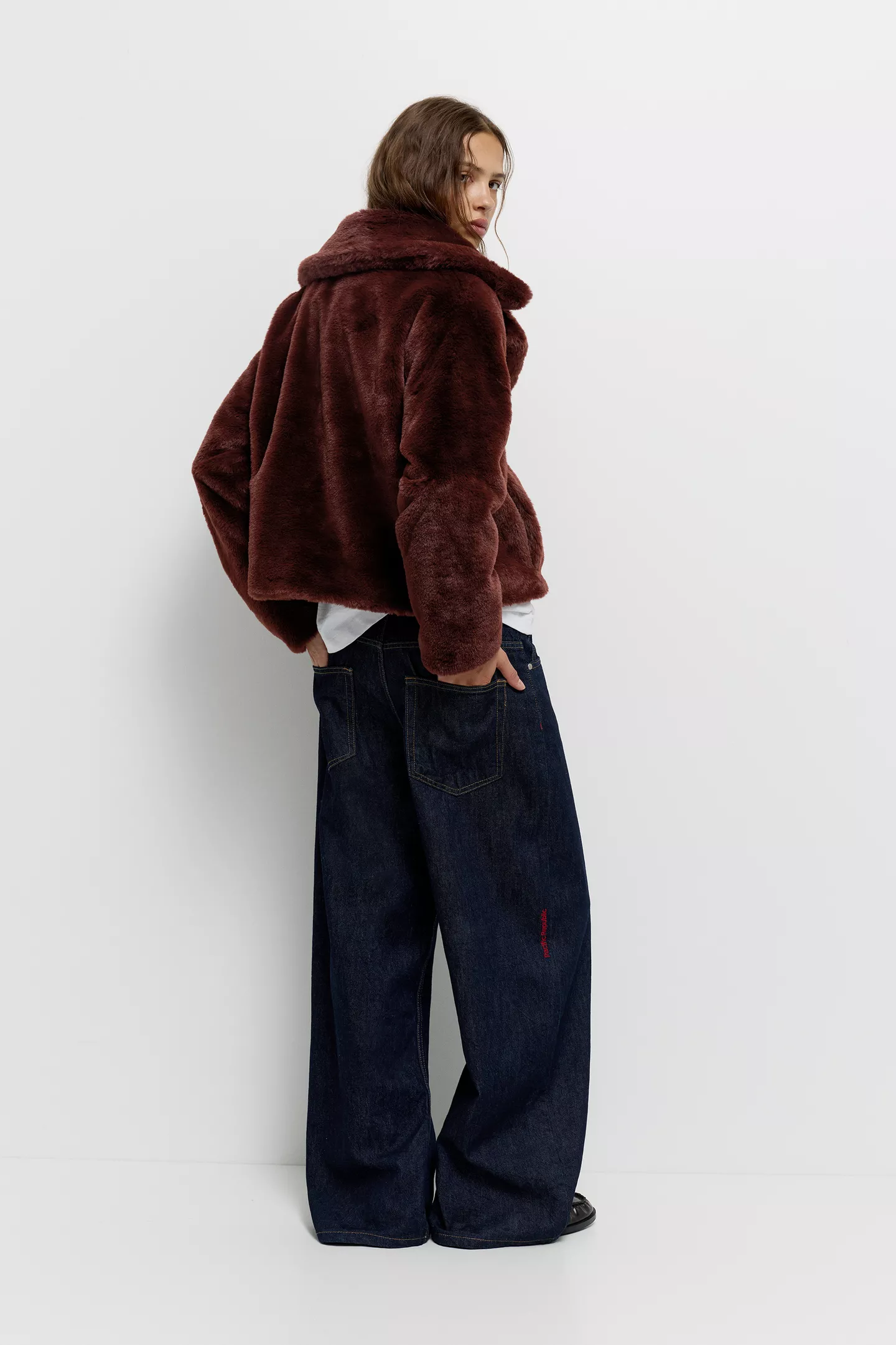 Short faux fur coat