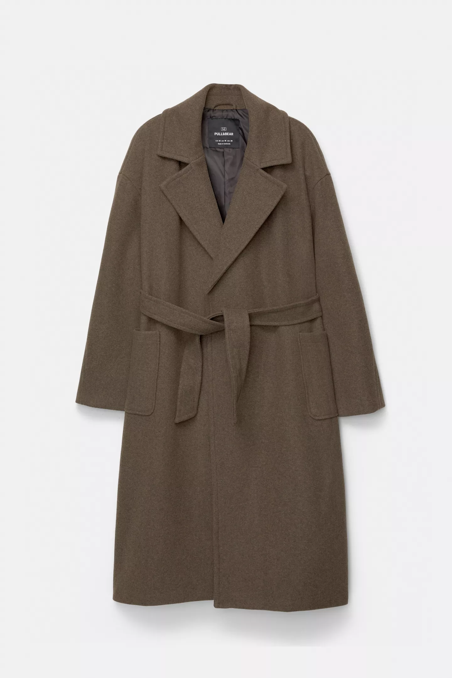 Long felt coat with belt