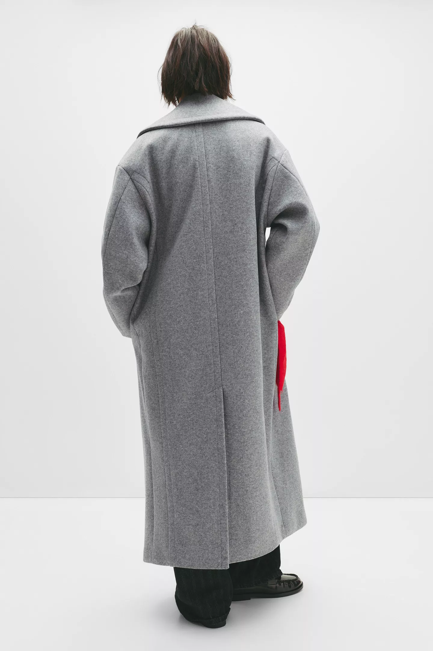 Long soft felt texture coat