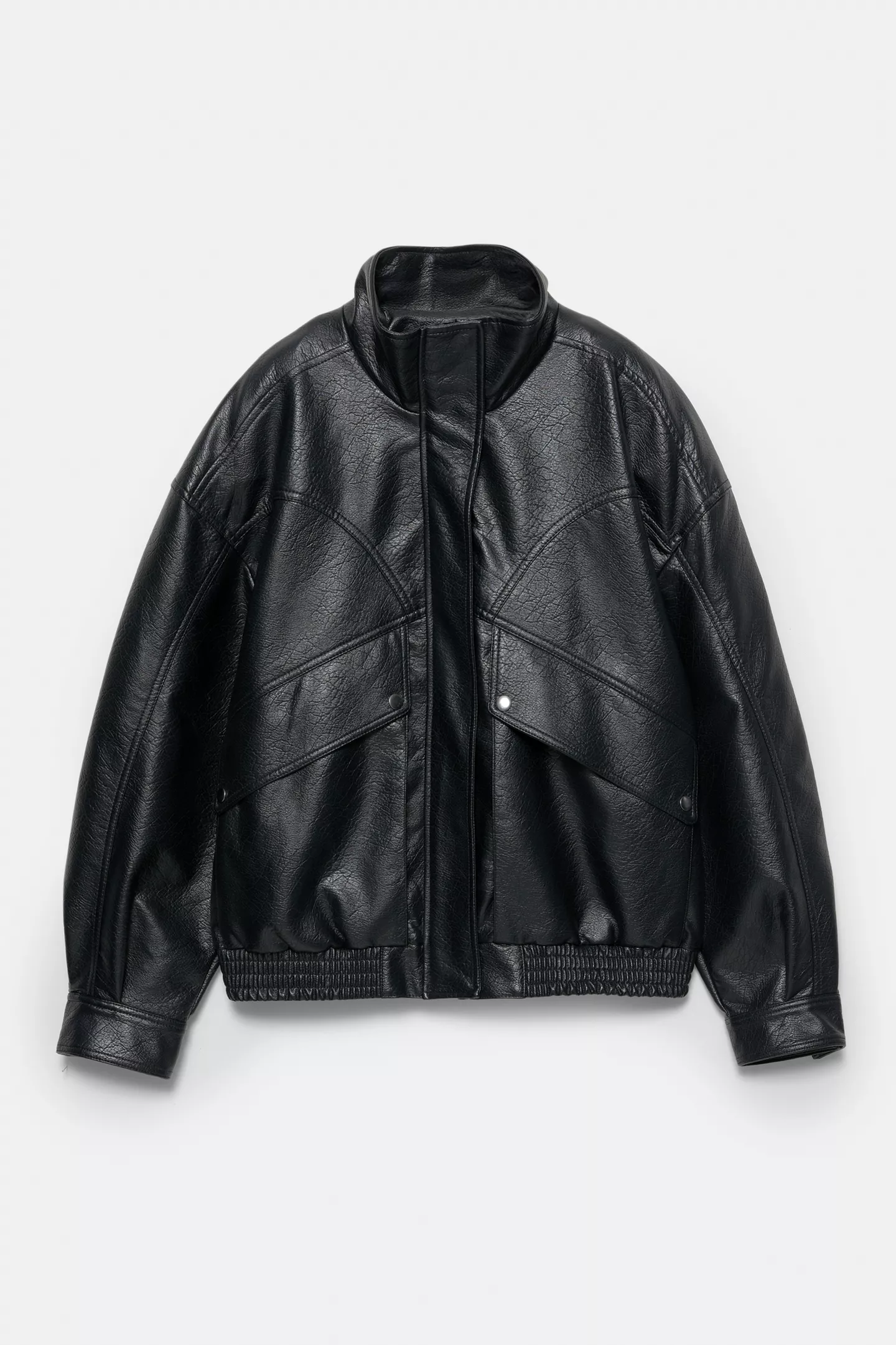 Leather effect bomber jacket