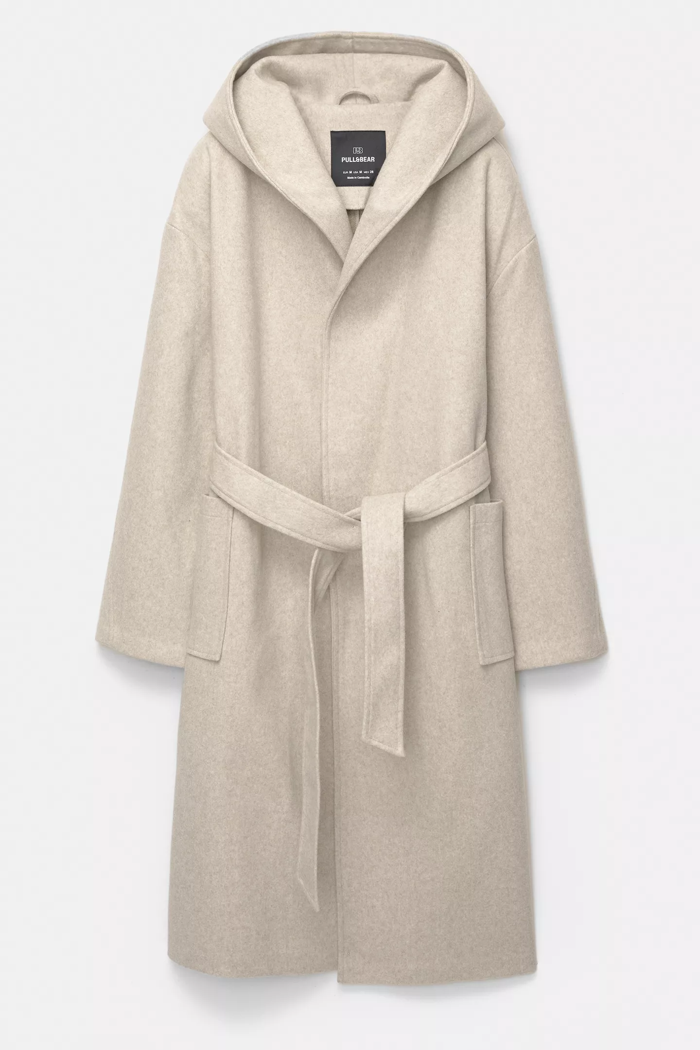 Long soft coat with a hood