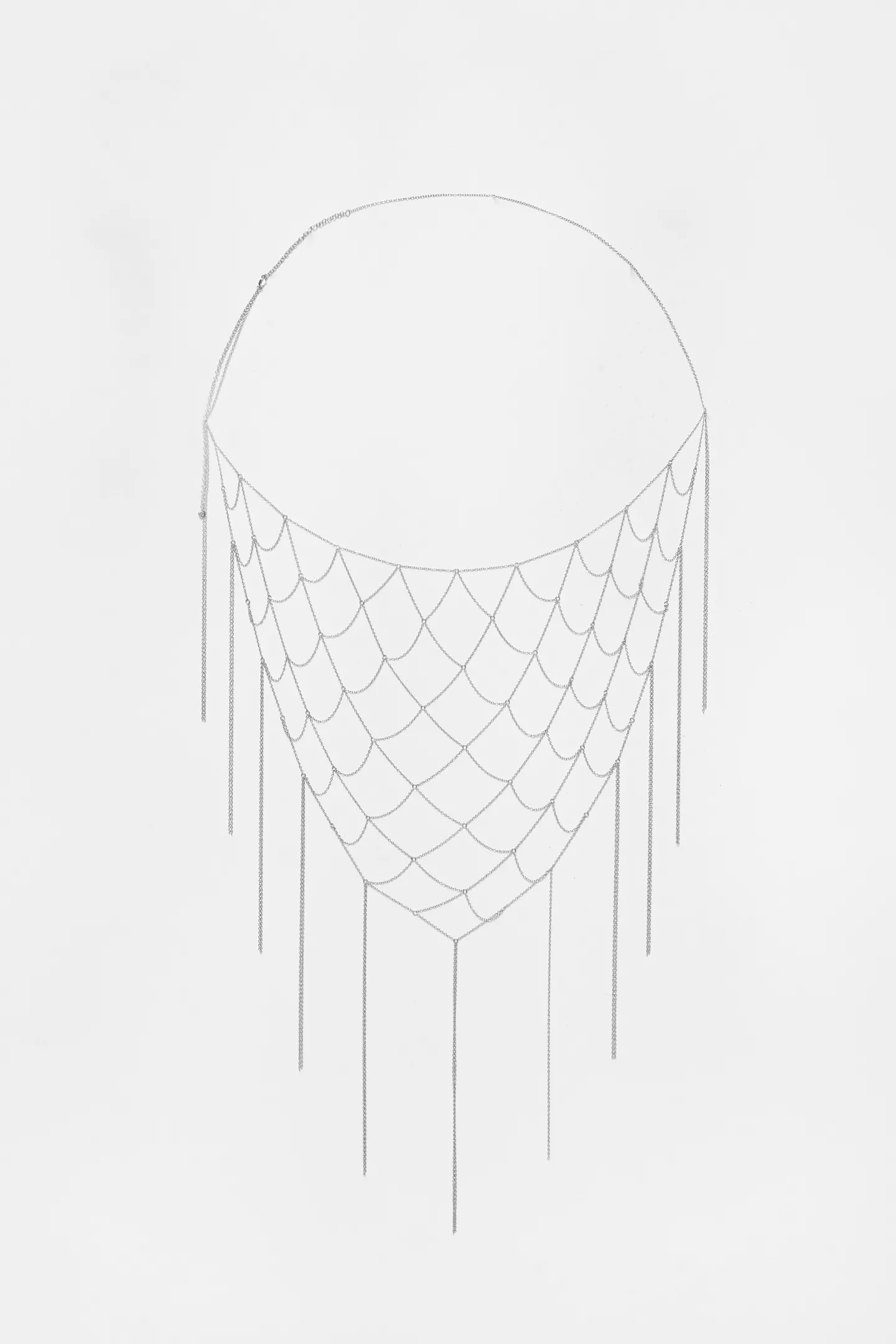 Multi-position chain net necklace