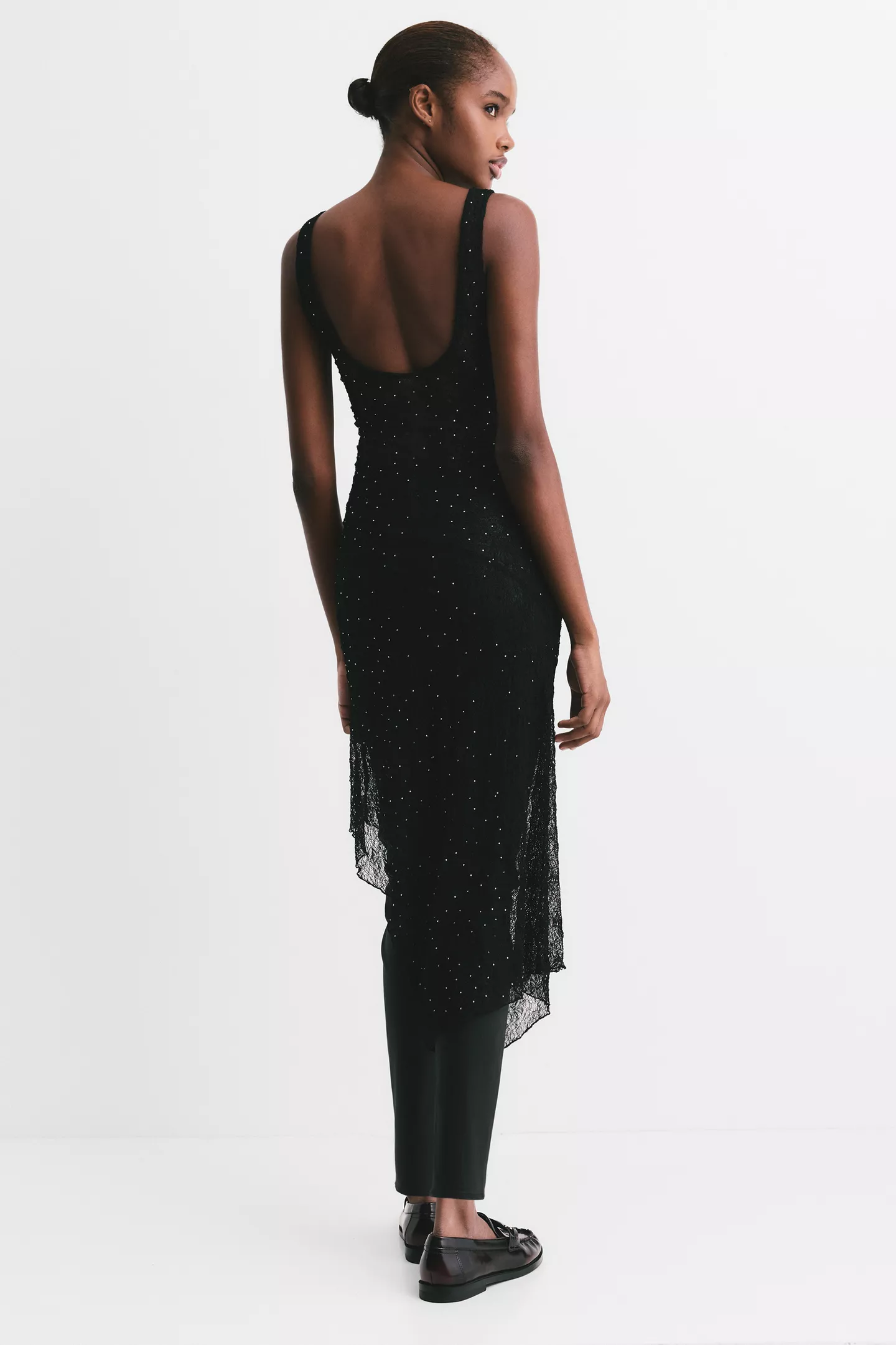 Shimmery lace midi dress