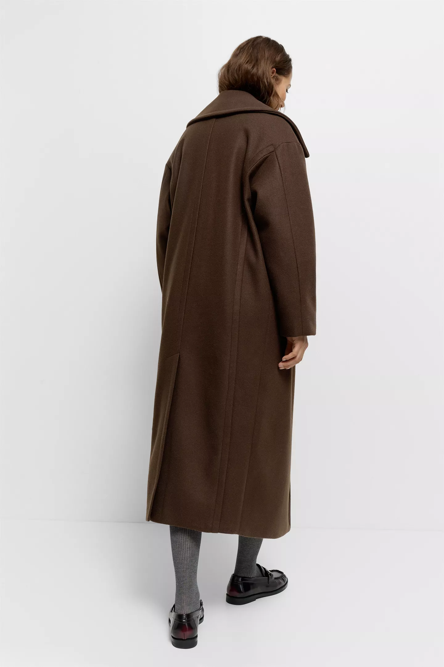 Long soft felt texture coat