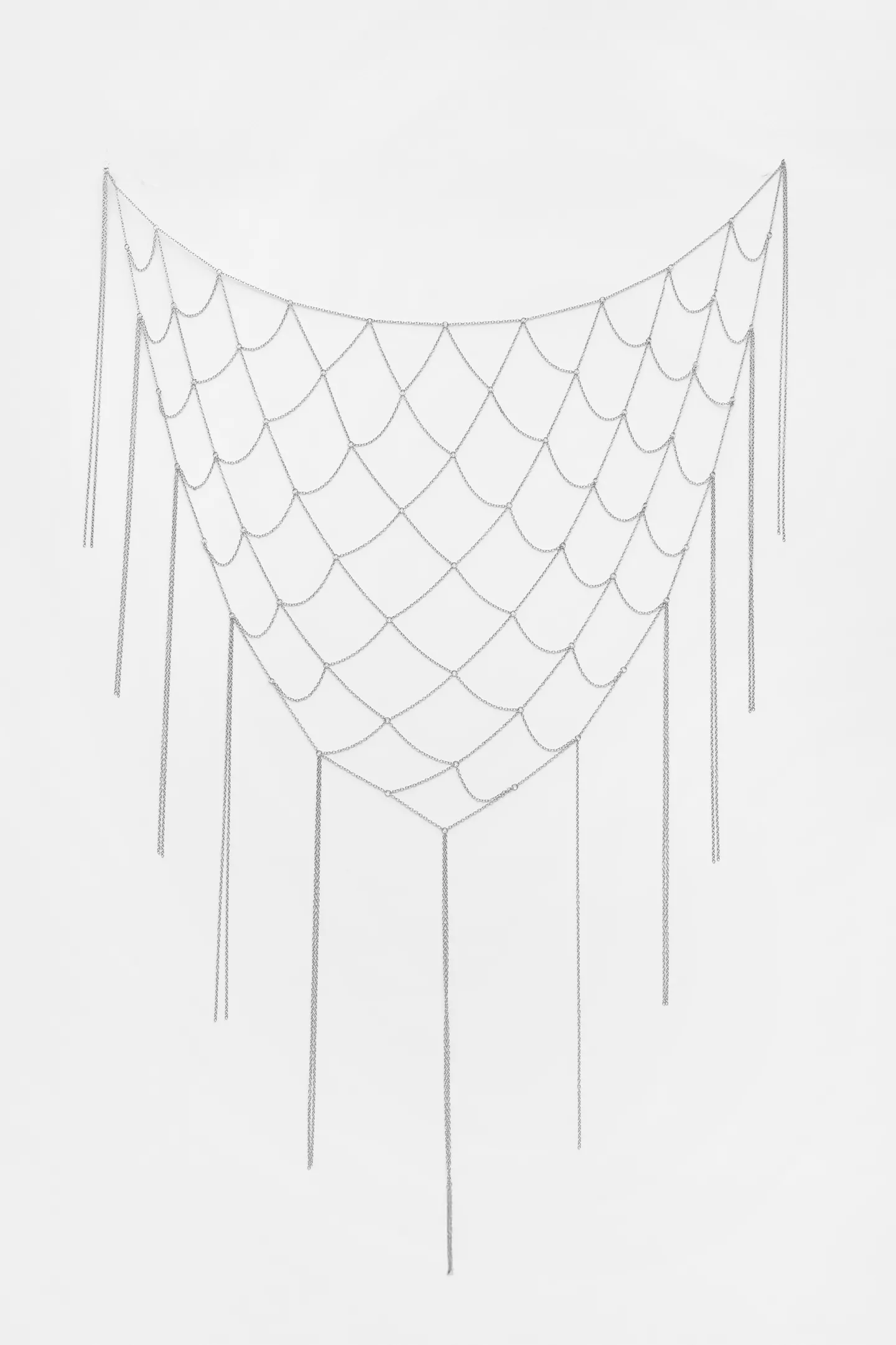 Multi-position chain net necklace