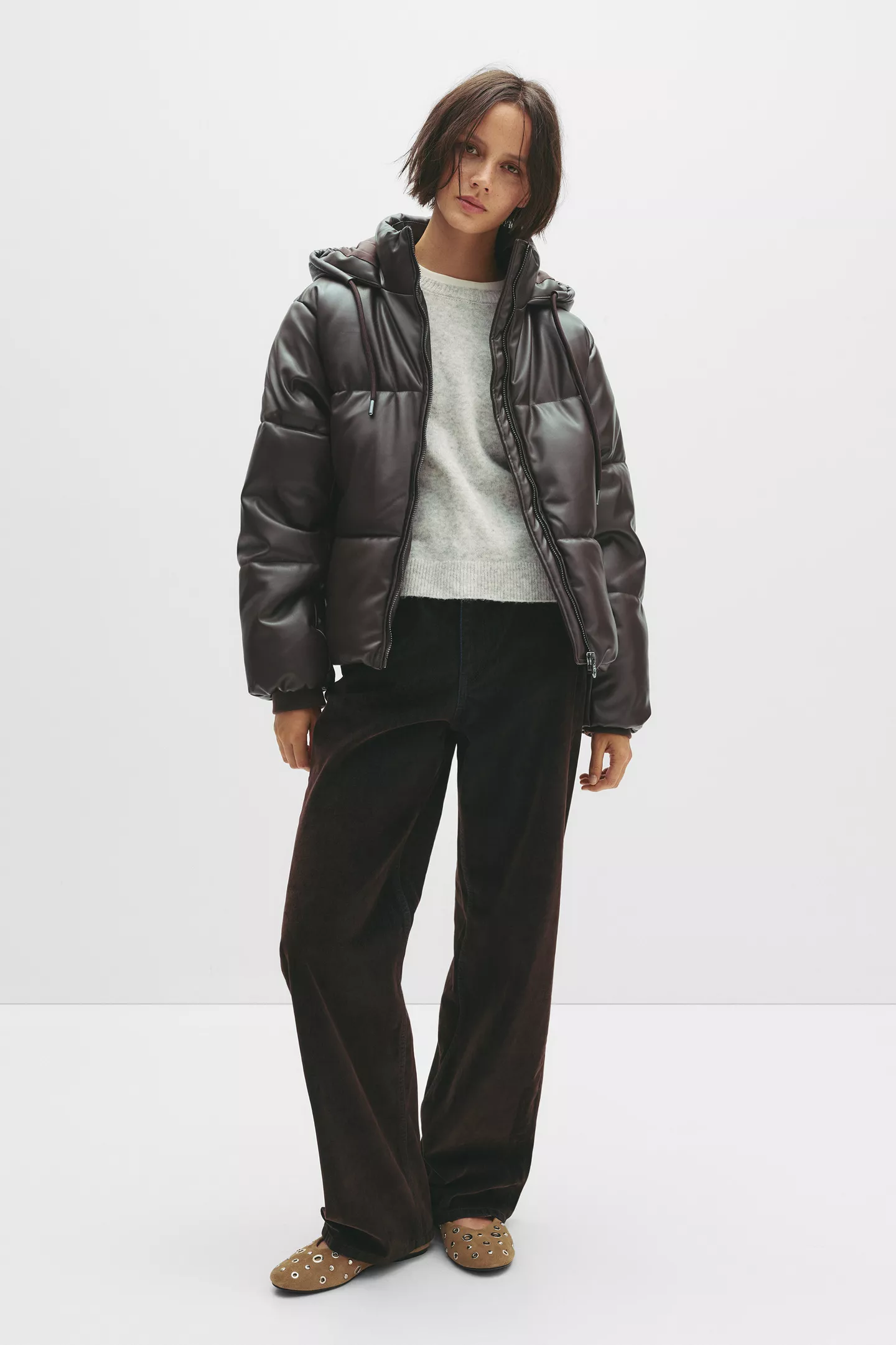 Leather Effect Padded Jacket