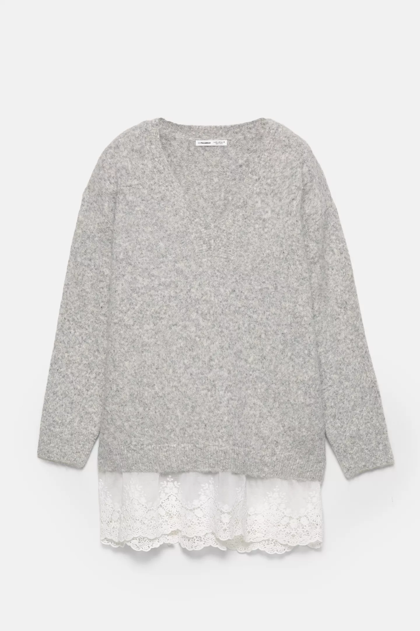 Contrast lace hem jumper