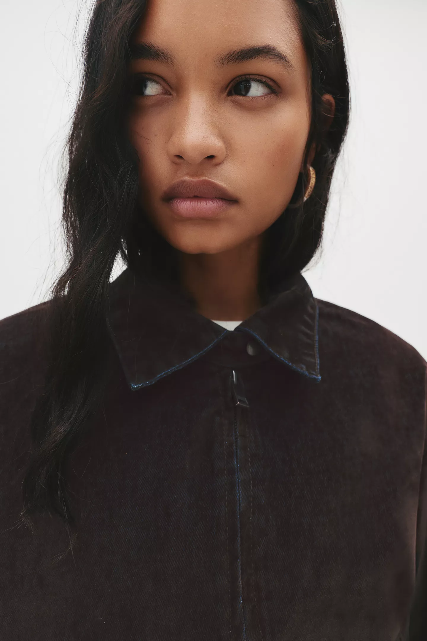 Velvet-effect denim jacket