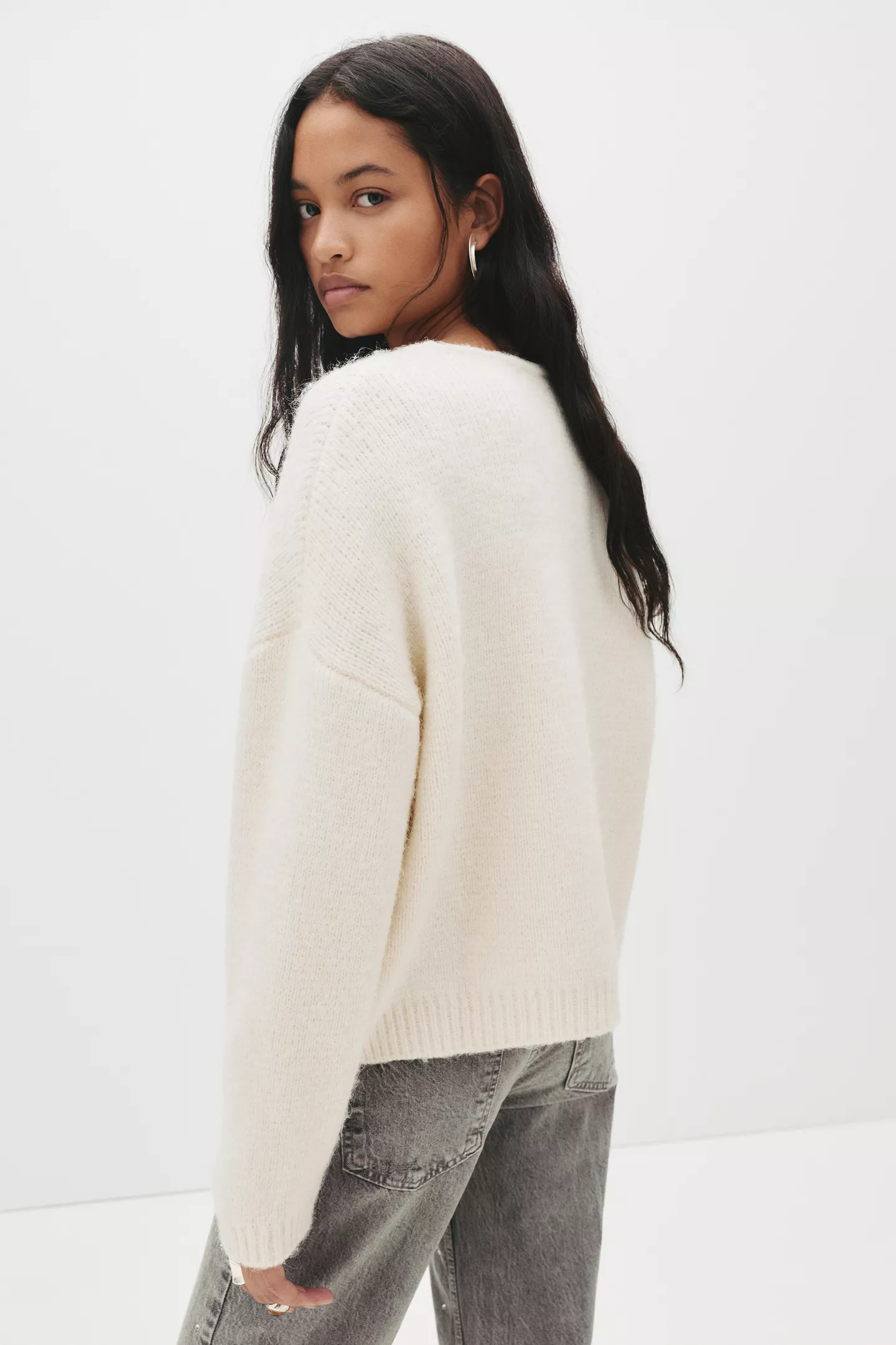Surplice neckline sweater