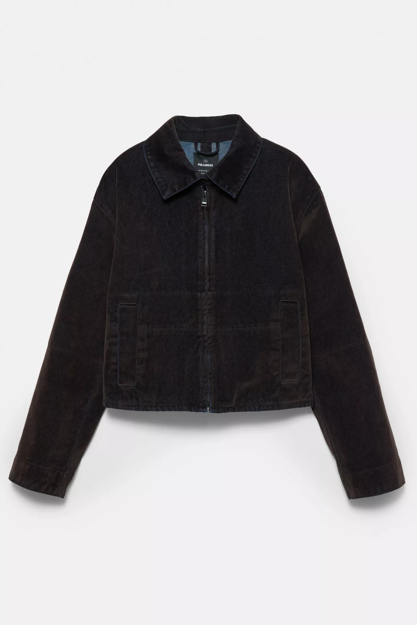 Velvet-effect denim jacket