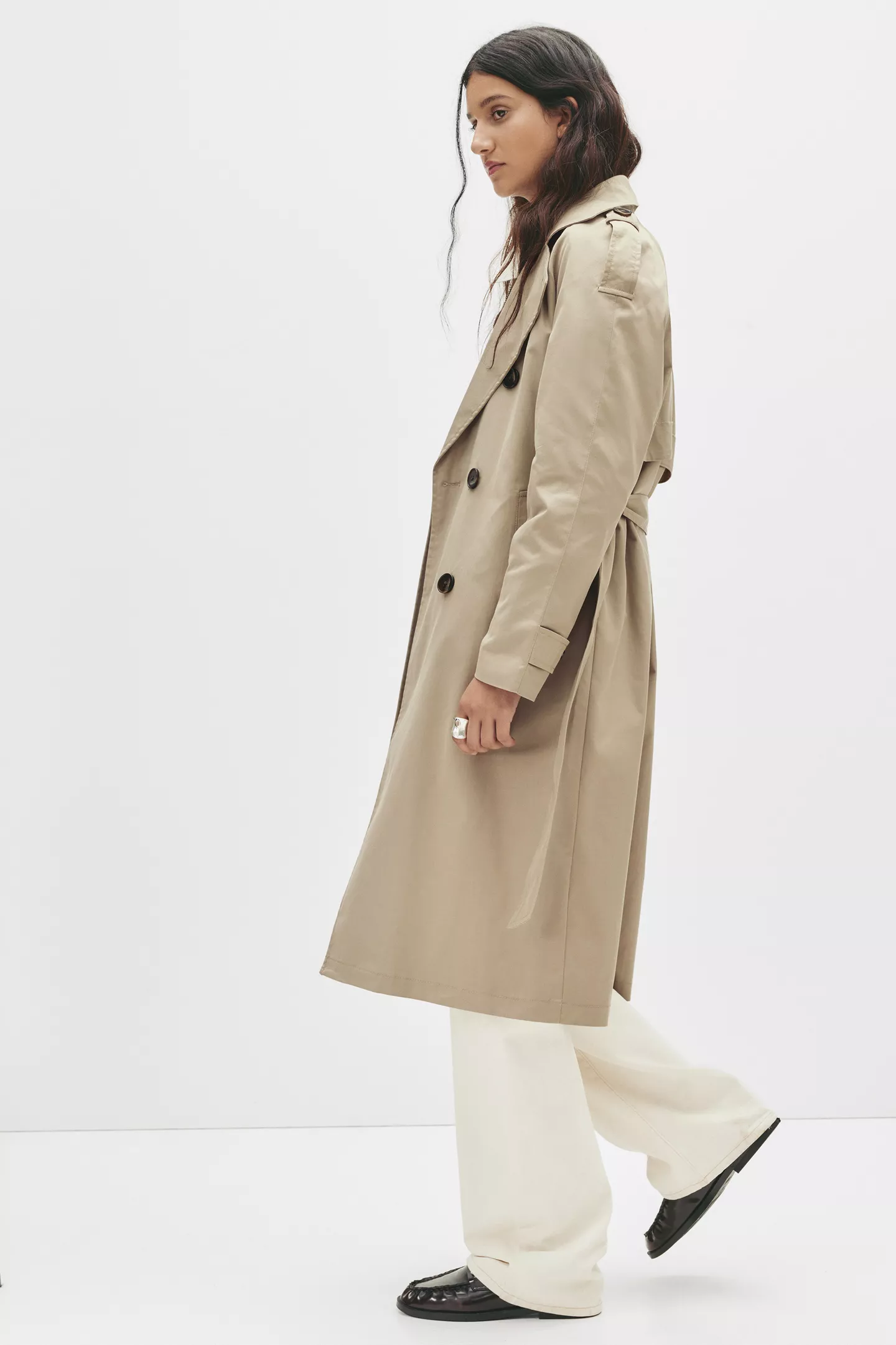 Belted trench coat