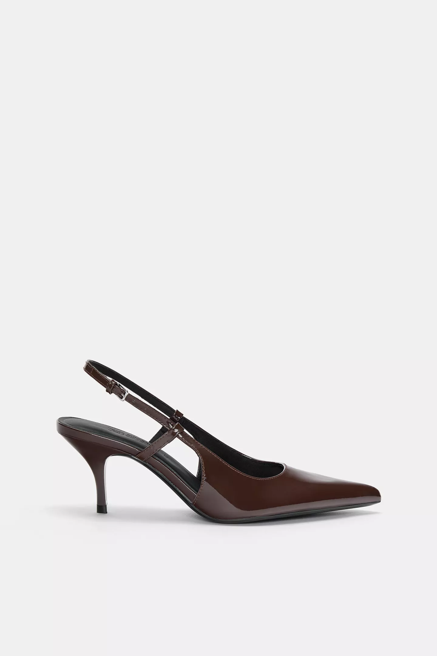Faux patent leather high-heel shoes