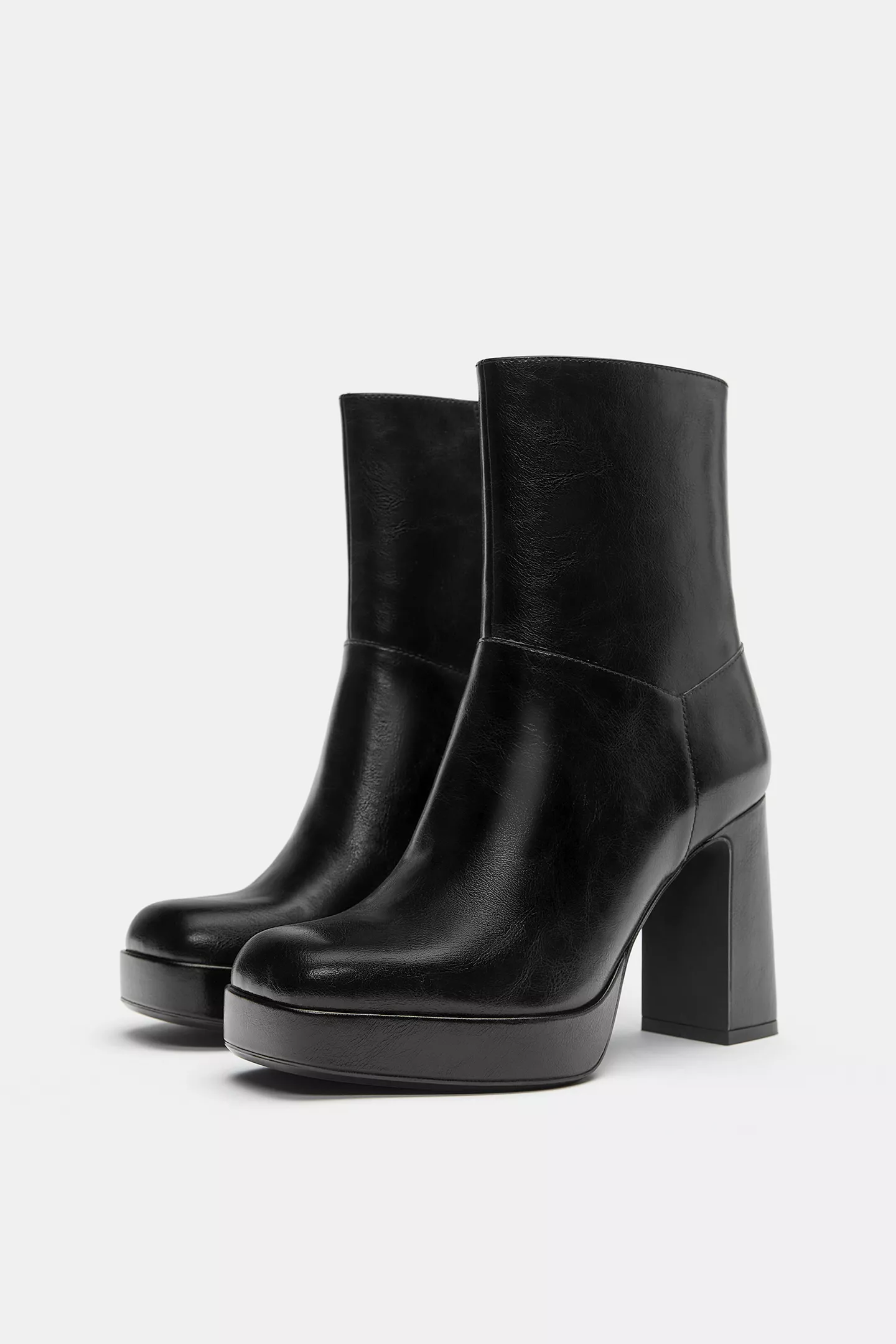 Platform high-heel ankle boots