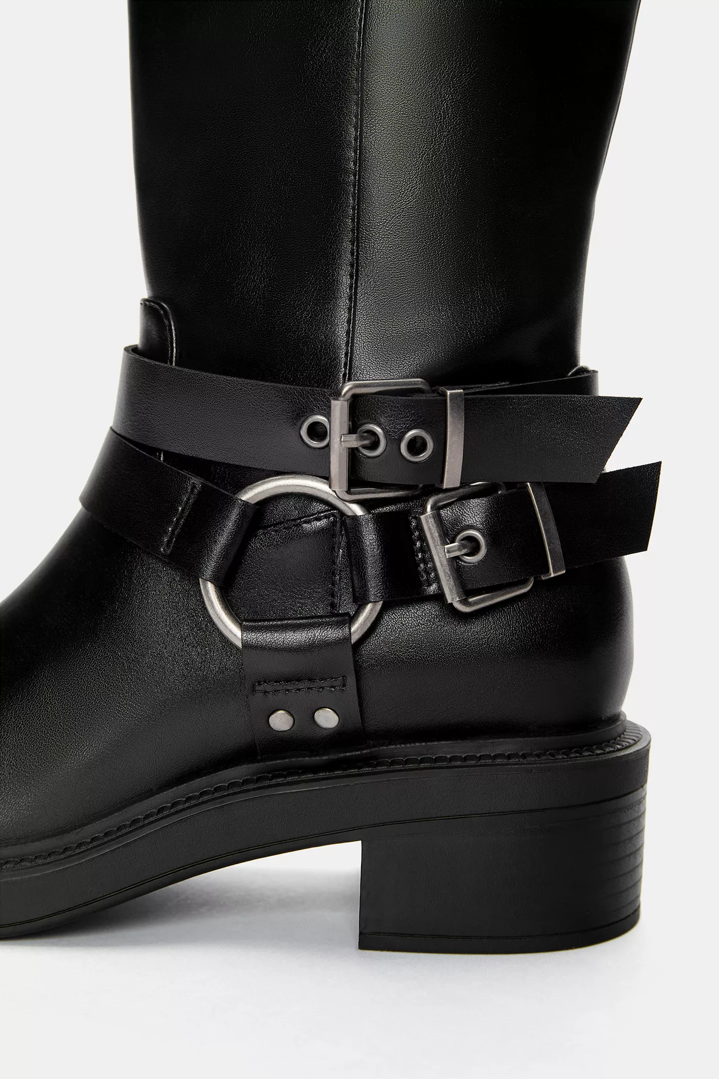Buckle biker boots