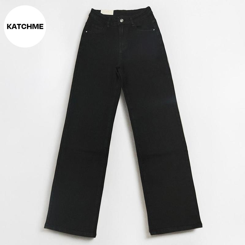 Women's Minimalist High Waist Denim Stretch Wide Leg Jeans