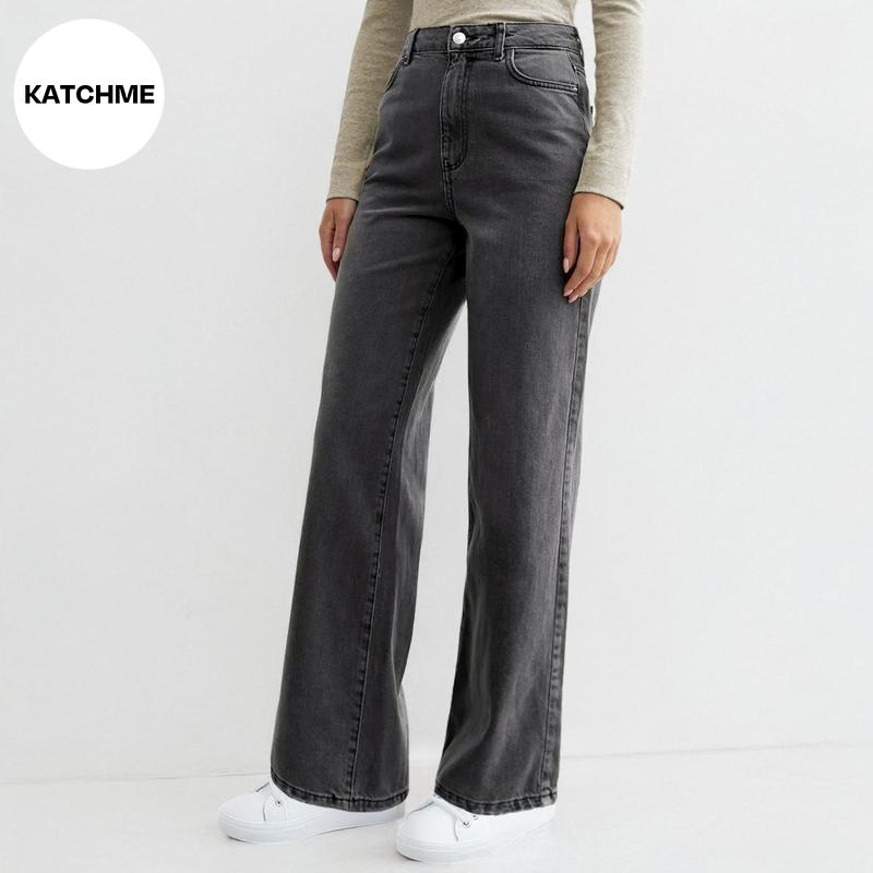 Women's Minimalist High Waist Denim Stretch Wide Leg Jeans