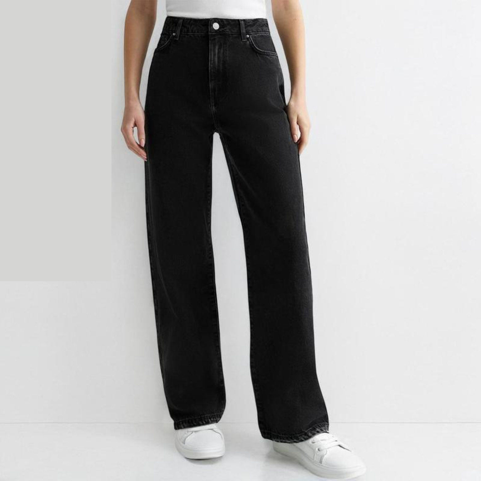 Women's Minimalist High Waist Denim Stretch Wide Leg Jeans