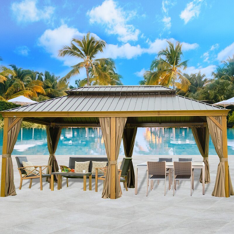 Cavus 20 Ft. W x 12 Ft. D Galvanized Steel Patio Gazebo